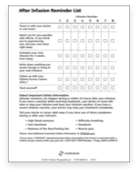 Cover image of the TEPEZZA Post-Infusion Checklist for patients